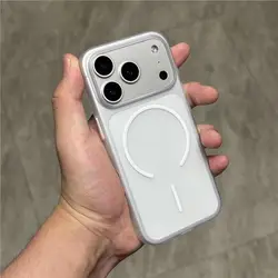 Ultra - Thin Matte Magnetic Wireless Charging Case - Hard PC Translucent Cover - iPhone 15 Plus (Clear)