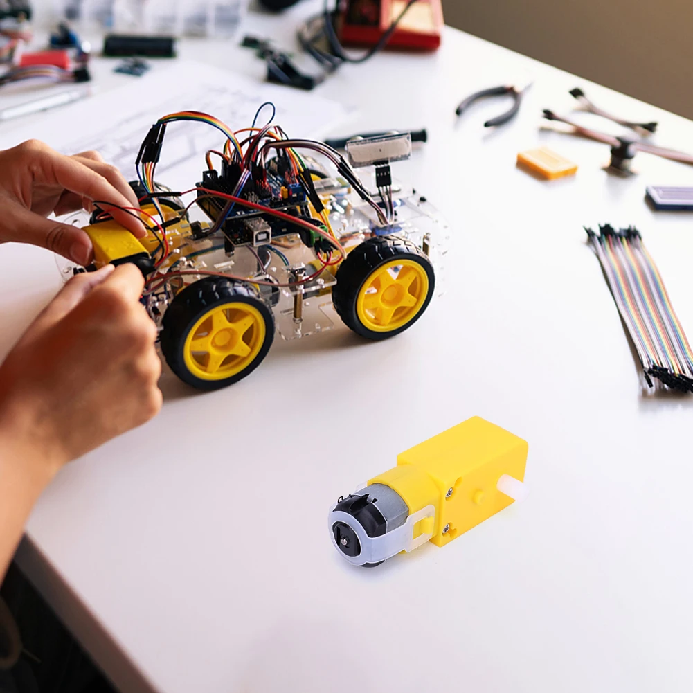 5x Getriebemotor Mit Rädern Für Arduino & Roboter – 3–6V, 65 Mm Durchmesser