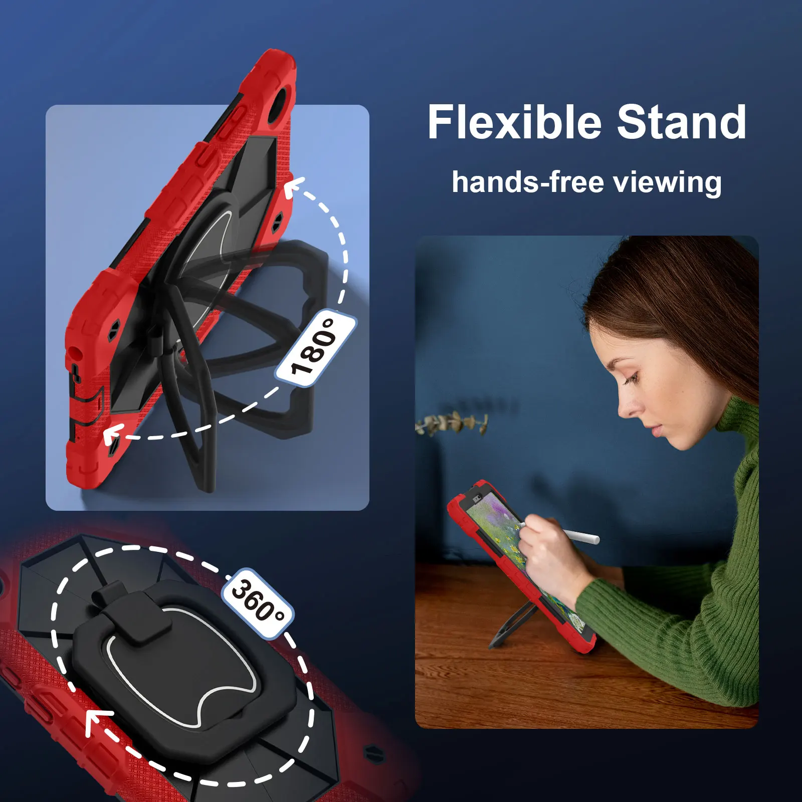 Child-Safe Protective Tablet Cover with Handle and Shoulder Strap