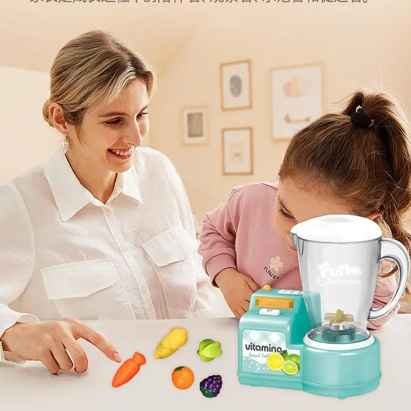 Junior Smoothie Maker Juicer Set - Electric Toy Mixer Juice Blender with  Plastic Play Food, Kitchen Toys for Kids, Lights and Sounds for Imaginative  Play