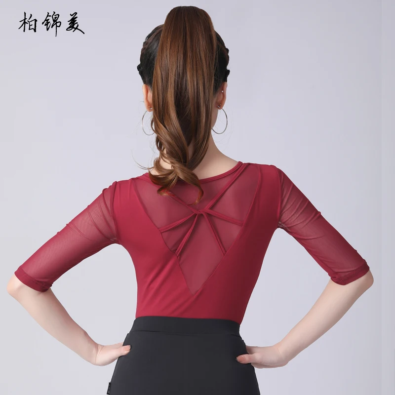 

Latin dance top female adult clothing sexy practice dance modern dance competition performance national standard dance practice