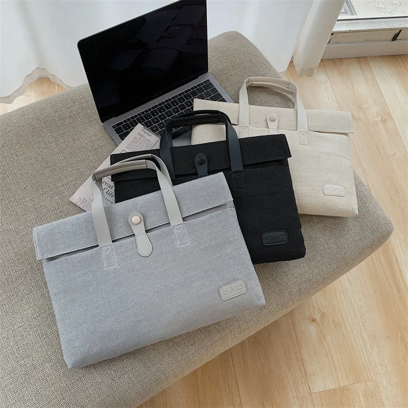 Canvas bag Women Computer package Men Briefcase Laptop Unisex Simple Designer Handbag Business Portfolio for sac document