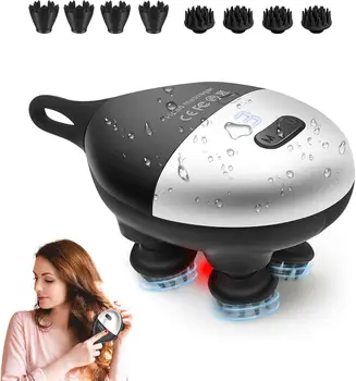 Stress Relief Electric Head Massager, Scalp Massager Waterproof with 8 Massage Heads and 37Massage Modes, Body Massager