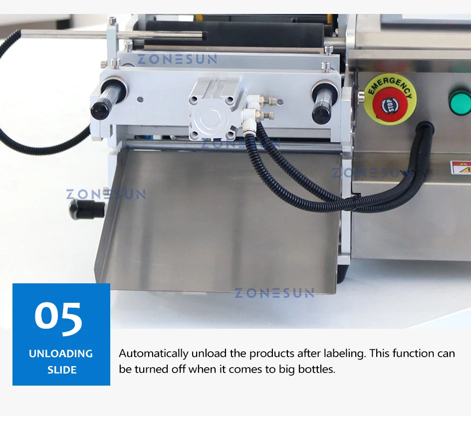 ZONESUN ZS-TB101 Настольная этикетировочная машина для круглых бутылок с принтером 