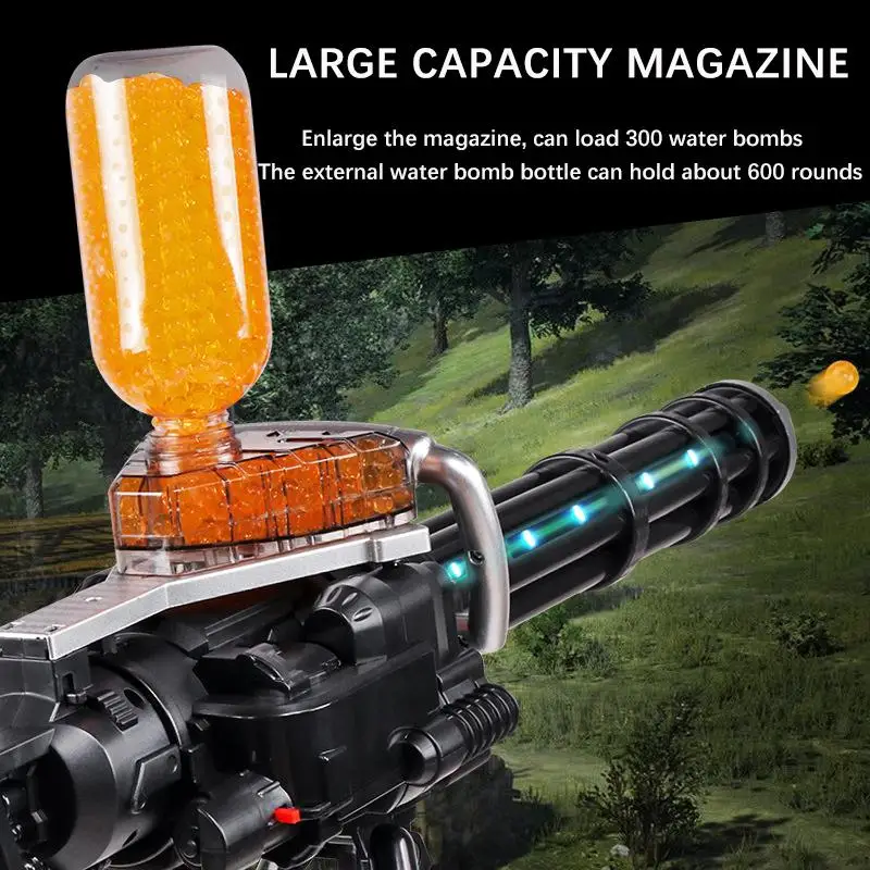 

Gel Gun Electric Gatling Gun Boy Toy Shoot Weapon Electric Gel Ball Gun Soft Bullet Air Soft Gun Toy Paintball Fake Gun Toy Kt4