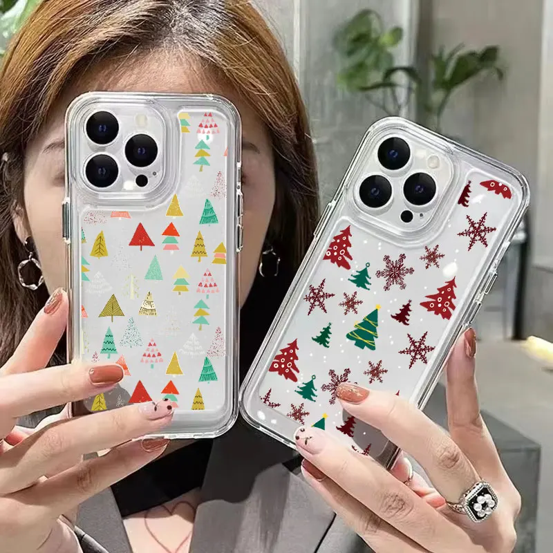 Festive Snowflake Pattern Phone Case - New Year & Christmas Edition