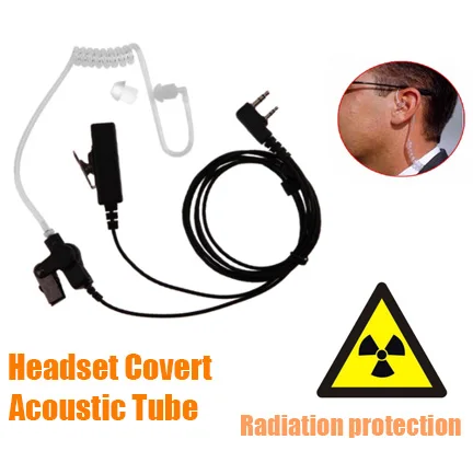 Covert Acoustic Air Tube Earpiece Mic Headset In-ear Microphone Earphone For Baofeng Kenwood UV-5R BF-888S CB Radios Accessories |
