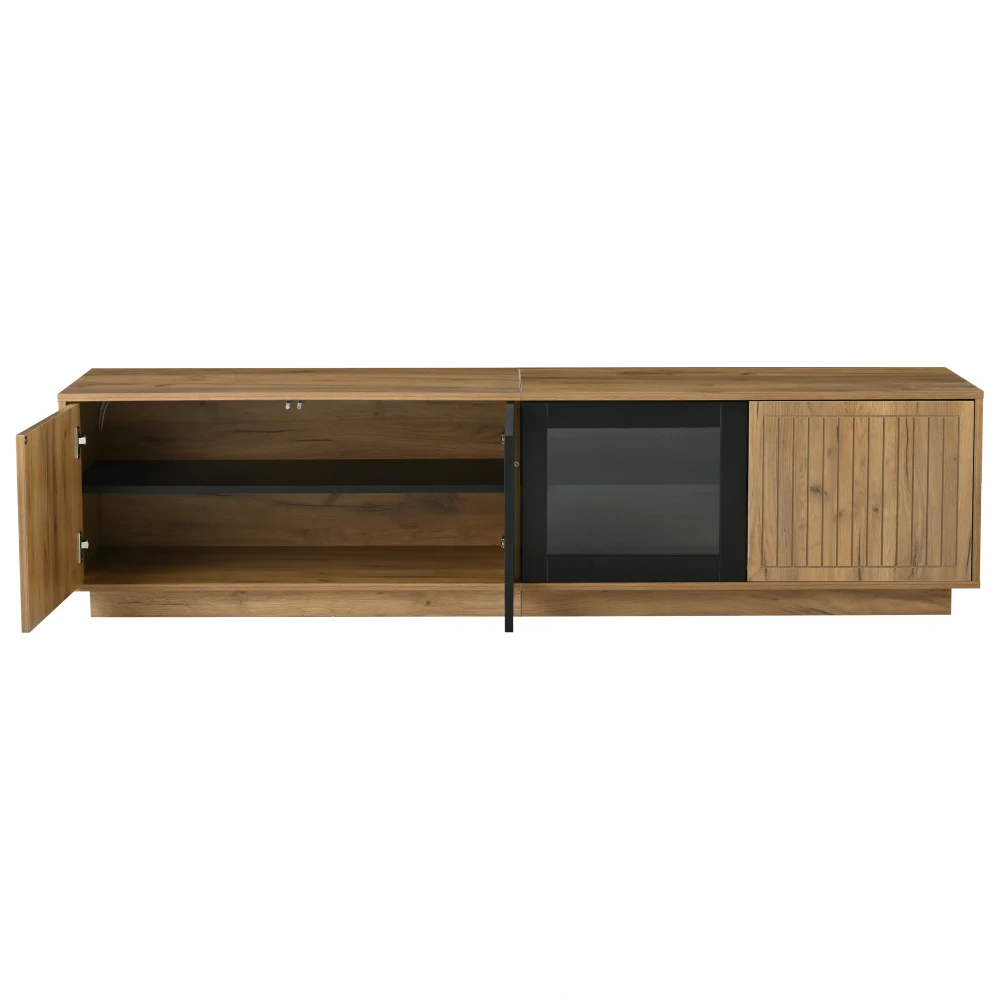 180 x 40 x 45 cm moderner TV-Schrank, Lowboard-Wohnzimmerschrank, für Fernseher bis zu 75 Zoll, TV-Ständer mit 2 Schränken und LED-Lichtleiste – Detail 21