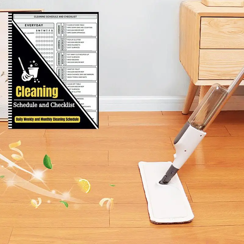 8.5x11.5 Inch Cleaning Schedule And Checklist Chore List for Adults Cleaning Checklist Daily Weekly and Monthly Planner
