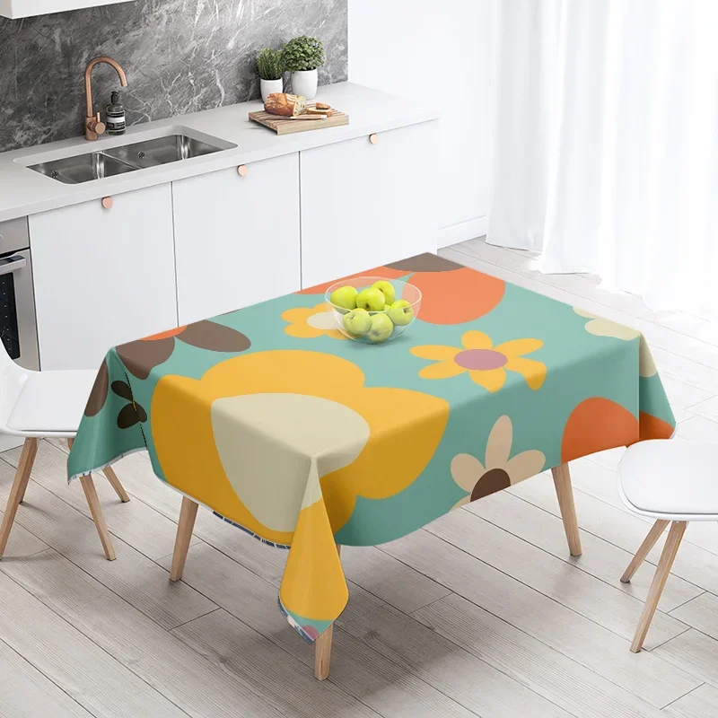 Morandi Grey Abstract Tablecloth Nordic-style Machine Washable Tablecloth Coffee Table Dining Table Dual-use Home Decor 6