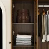 Multi-Tier Shelves, 5 Drawers, Hanging Rod & 4 Louver Doors, Wooden for, Wardrobes 5