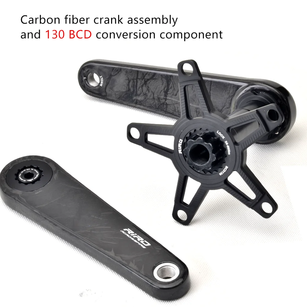 Riro-カーボンファイバークランク,29mm,110,130bcd,165, 170, 172.5mm