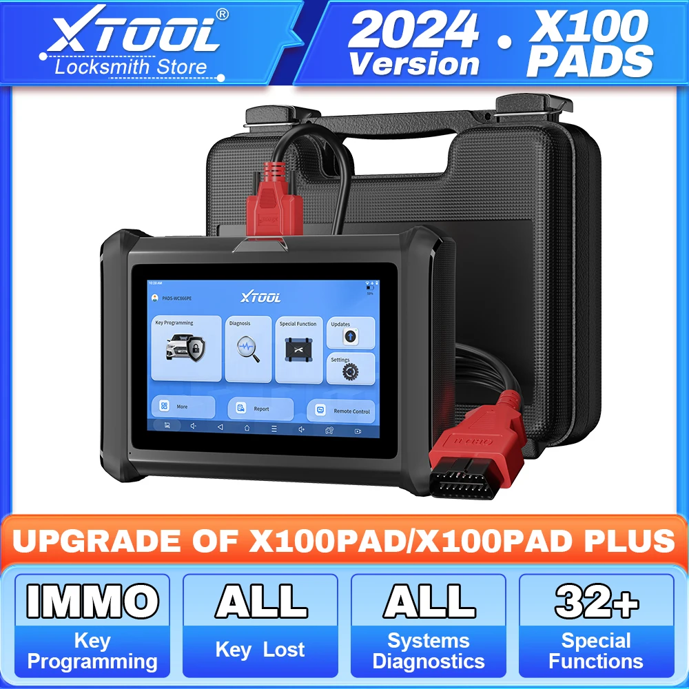 XTOOL X100 PADS Auto IMMO Key Programming Scanner Built-in CAN FD All Key Lost OBD2 All Systems Diagnostic Tool Upgraded X100PAD