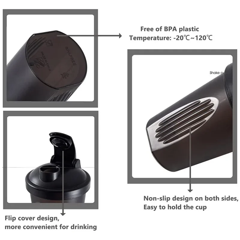 Shaker Bottle for Sport Fitness Gym