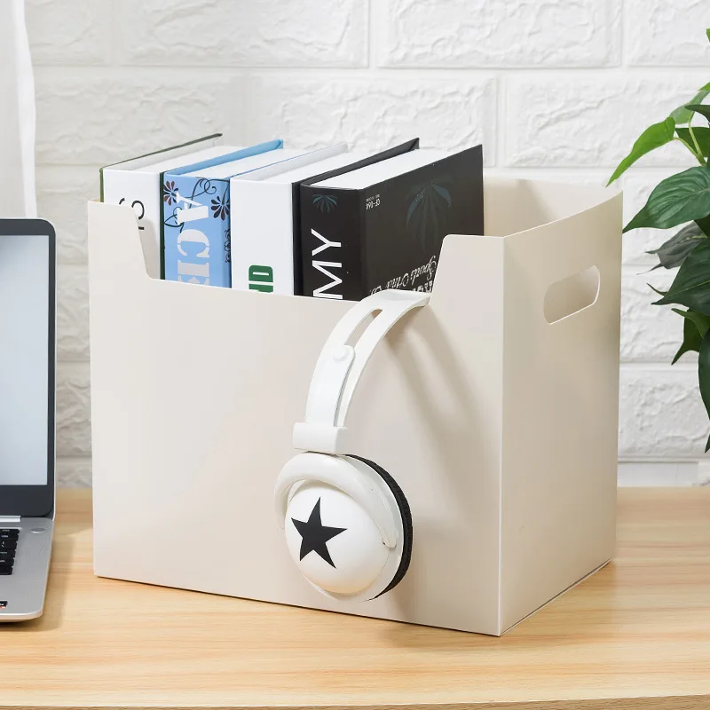 

Book Magazine Organizerthickened Desktop Storage Box Simple Office Book Organizer Box Pp Plastic Frosted Book Storage Basket