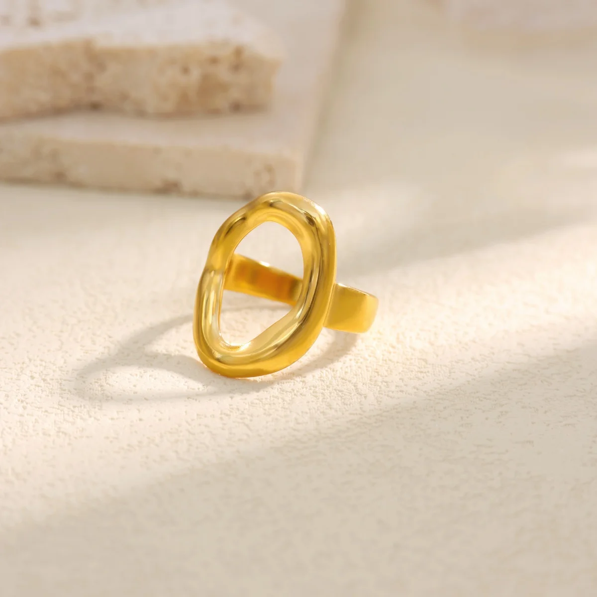 Gold Jewelry Geometry Shape Wedding Ring