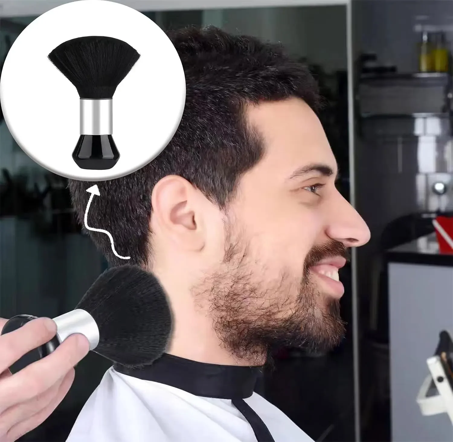 قص الشعر الأسود تصفيف الشعر كنس الرقبة تنظيف الشعر منفضة فرشاة صالون الحلاقة قص الشعر فرشاة أدوات تصفيف الشعر فرشاة ناعمة