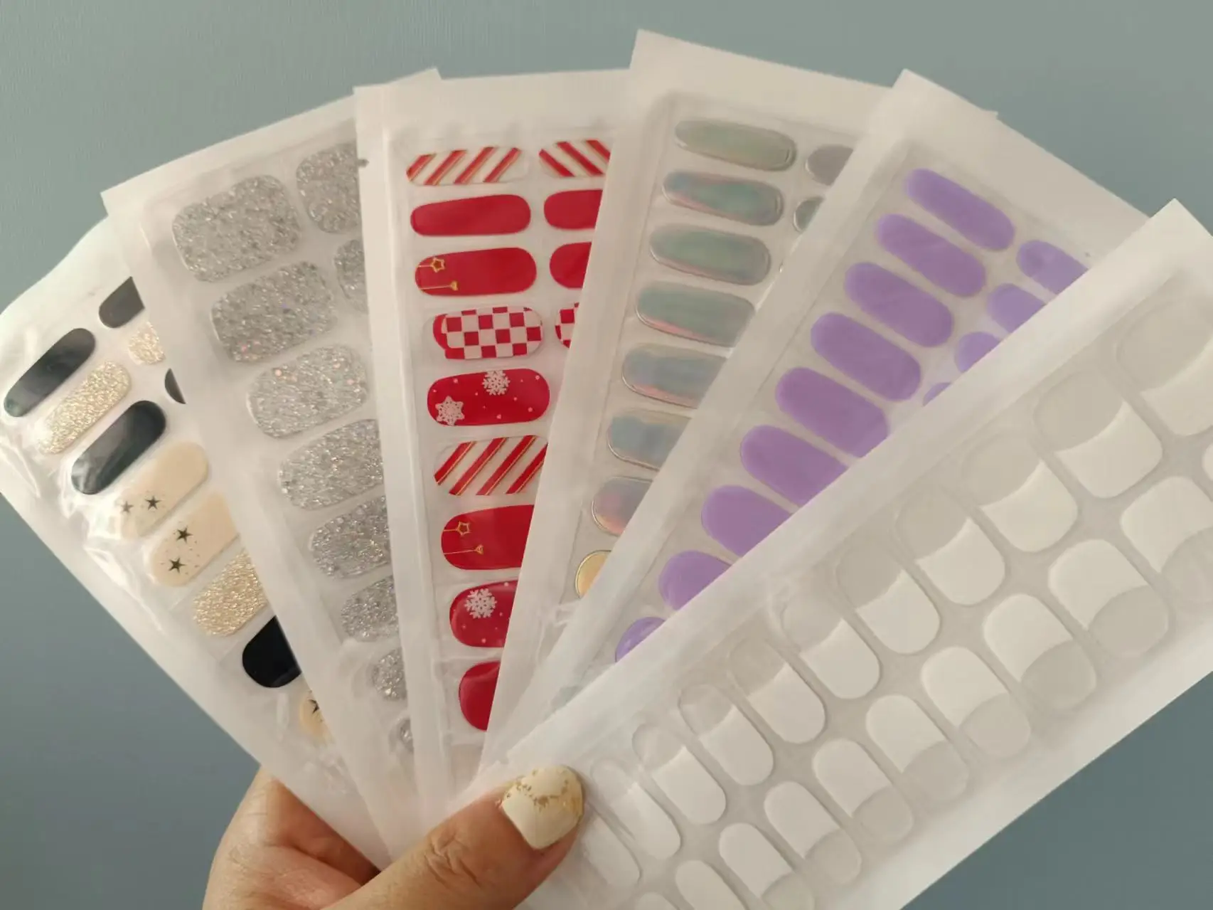 20Tips Easy DIY Peel Off Semi-Cured Gel Nail Stickers No Lamp Needed Long Lasting Shiny Finish Universal Fit for All Nail Sizes