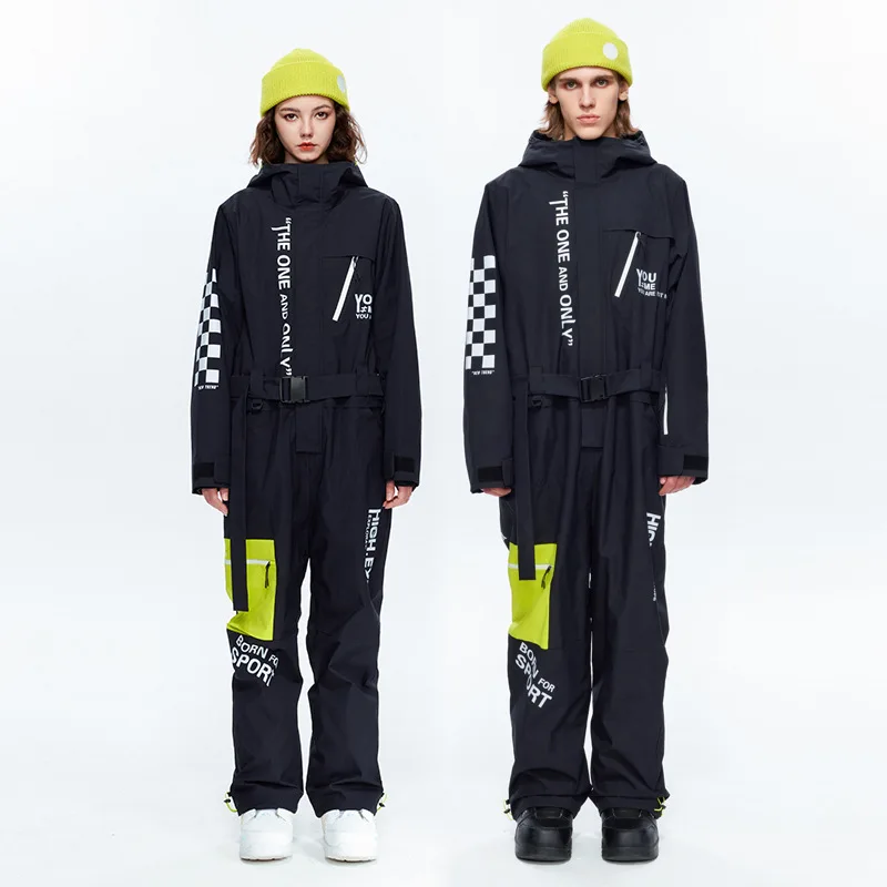 

2023 Windproof Mountain Female Overalls Clothes Hooded One Piece Women Ski Suit Outdoor Waterproof Snowboard Man Jumpsuits