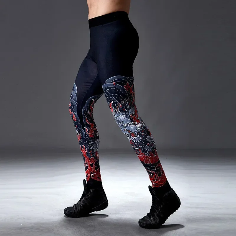 Spring Autumn Men Running Tights GYM Camping Hiking Pants Male Basketball Football Soccer Fitness Exercise Sport Long Leggings 8