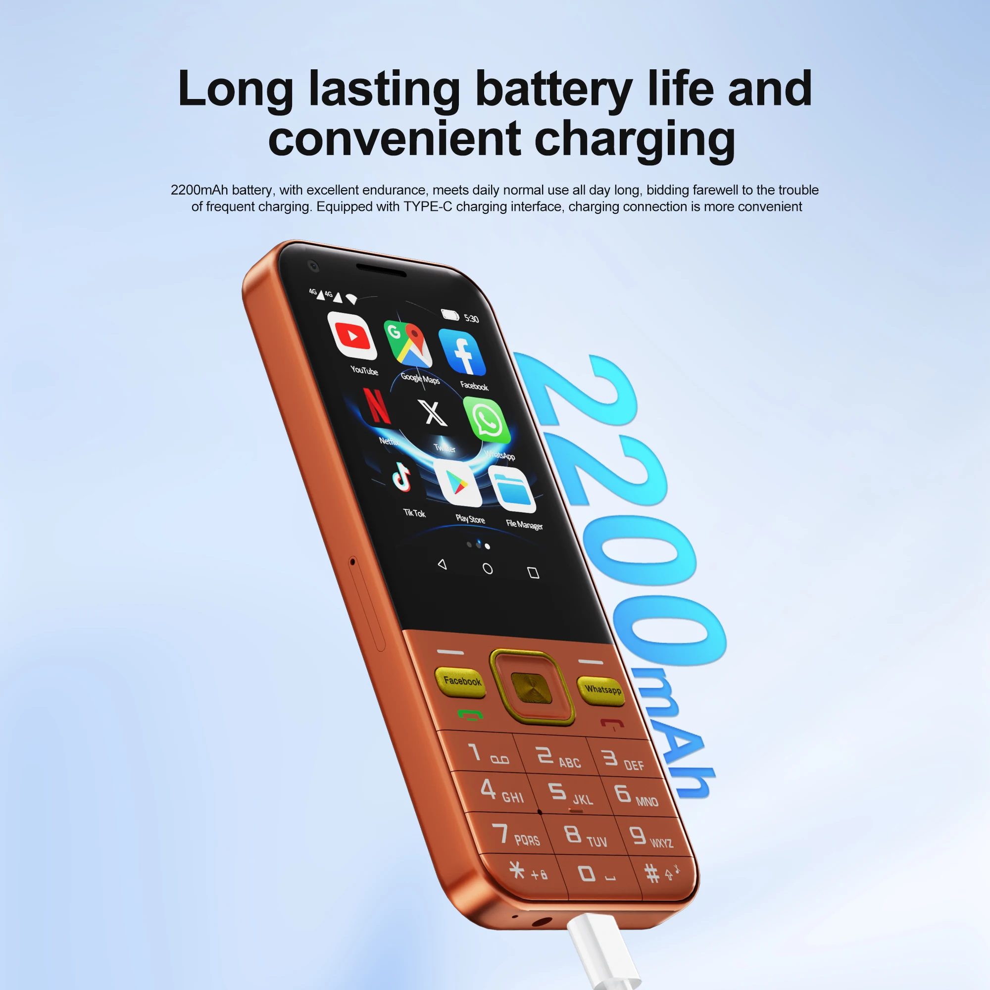 SERVO F7 Ultra 4G Button Smartphone Android System 2GB RAM 16GB ROM WhatsAPP WiFi Hotspot FM 2.8" Touch Screen 2 SIM Smart Phone