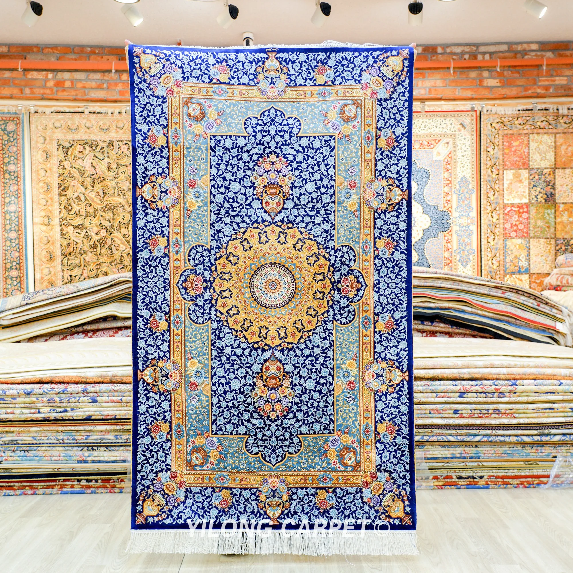 

91x152cm Persian Carpet Gallery New Design Hand Knotted Rug Silk (TJ536A)