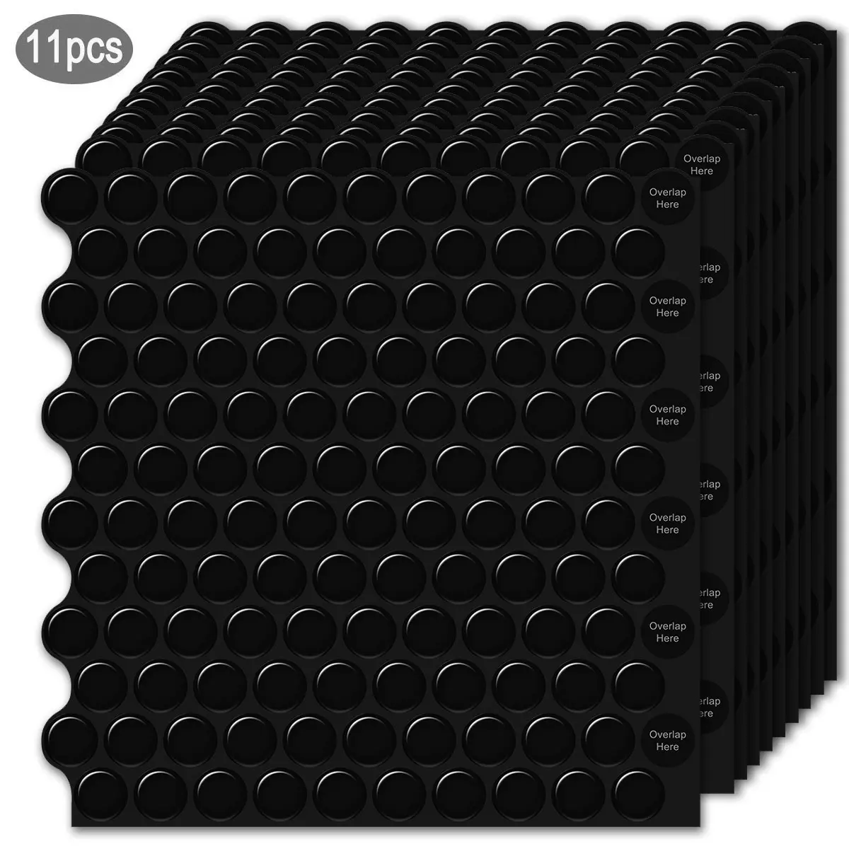 

Wostick 11 Sheets Penny Self-adhesive 3D Wall Tile Stickers Black Peel and Stick Wallpaper