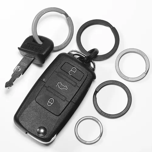 Black Titanium Keyring Car Men Flat Key Chain Rings Holder Lightweight EDC ARC Keychain Buckle for Accessories Gadgets Wholesale - Image 6