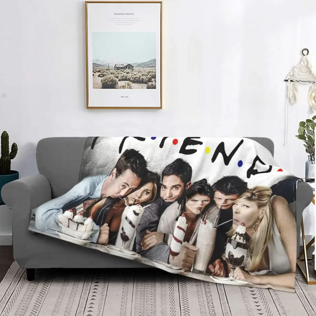 

Friends TV Show American Blanket Velvet Rachel Monica Joey Ross Chandler Warm Throw Blankets for Bed Bedroom Plush Thin Quilt