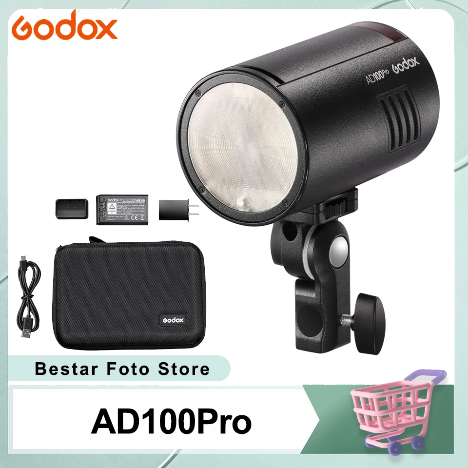 

Godox AD100Pro Pocket Flash 100W Pocket Round Head Flash Strobe Video Light 2.4G TTL Speedlite for Film Photography Interview
