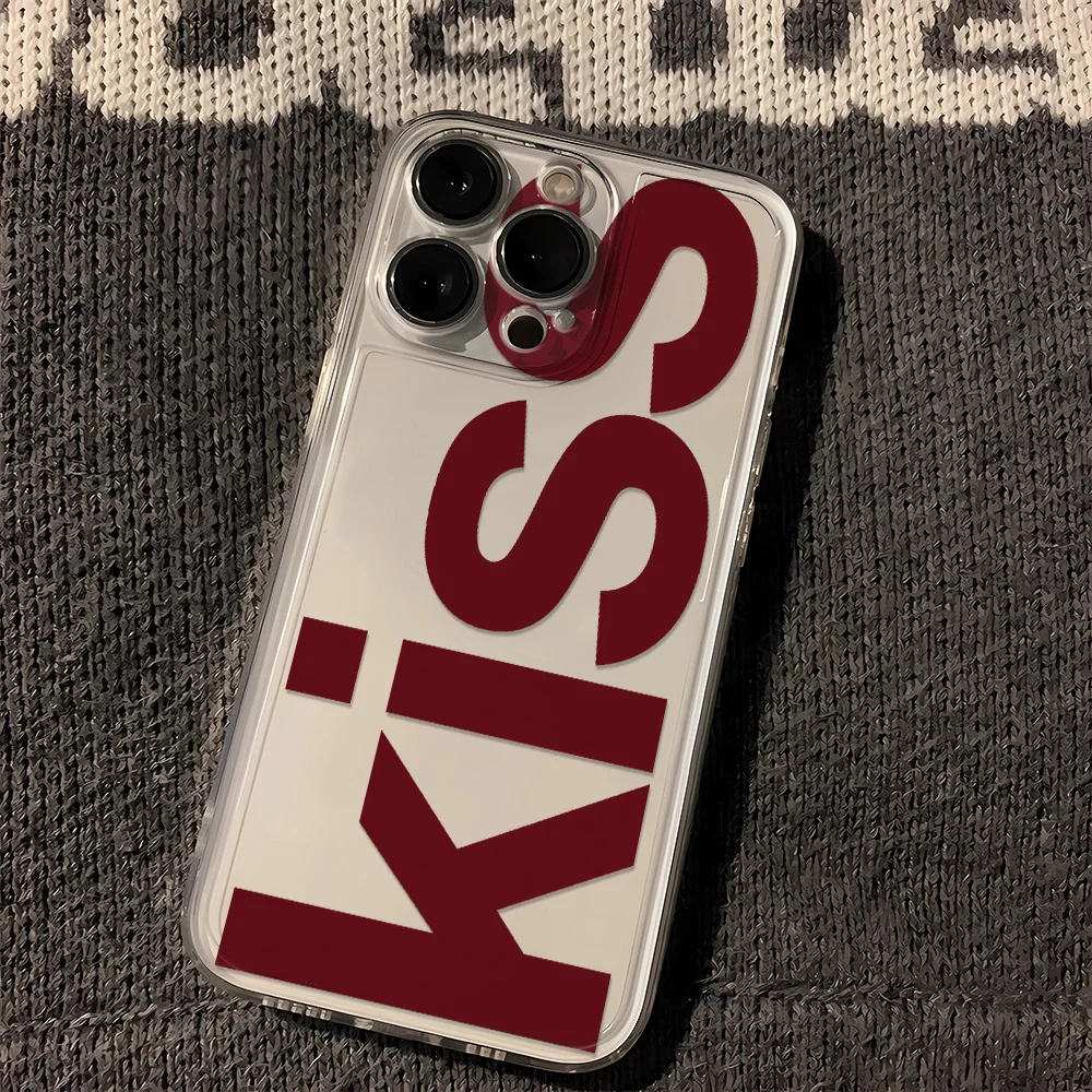 Stylish Kiss English Design Phone Case - Durable and Protective Back Cover