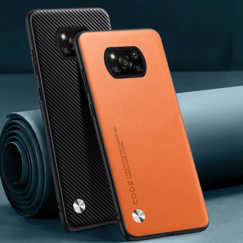 Luxury PU Leather Matte Back Phone Case - Silicone Protection Cover Coque