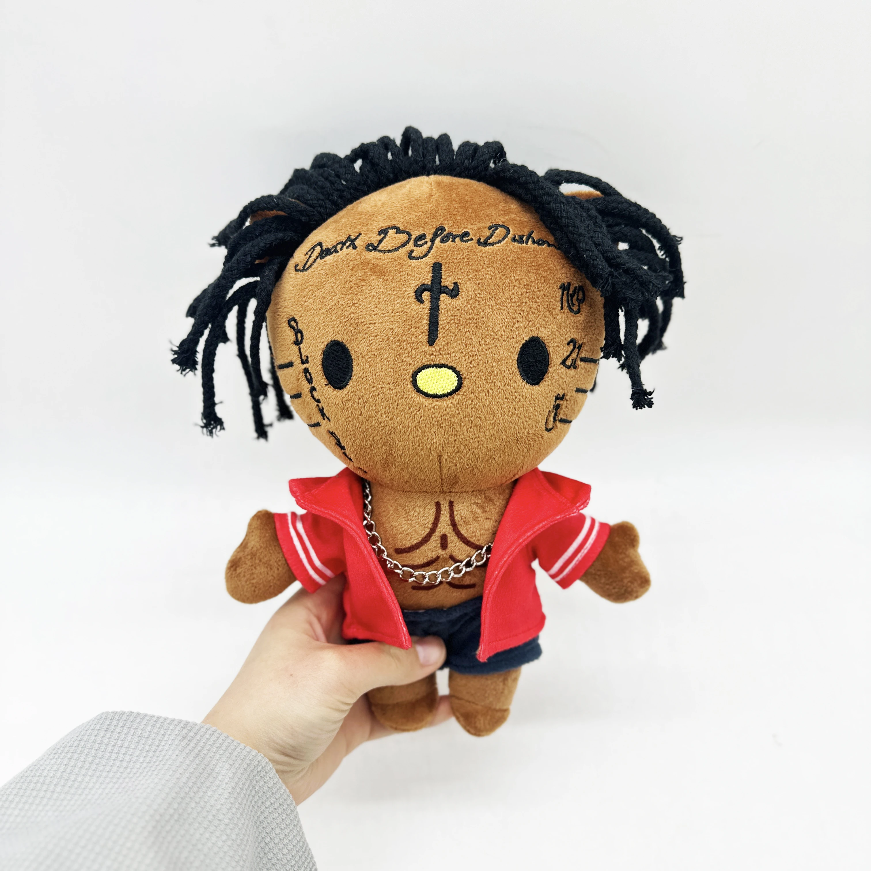 26cm Hello Kitty 21 Savage Black Braid Boy Plush Doll Figure