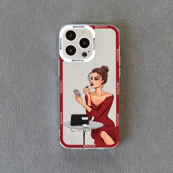 Chic Aesthetic Art Clear Phone Case