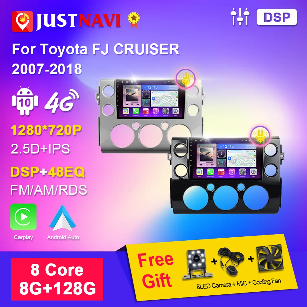 

JUSTNAVI Android Auto for Toyota FJ Cruiser J15 2006-2020 Car Radio IPS Display Stereos Multimedia Video DVD Players Car Audio