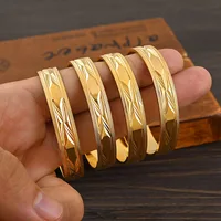 18k 45MM Inner 8MM Width Seychelles Fashion Design Thick Gold Color Baby Kids Fixed Size Bangles Bracelet Jewelry Christmas Gift 2