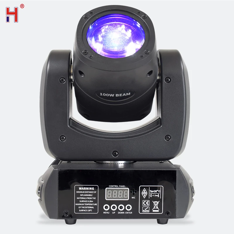 움직이는 헤드 LED 100W 빔 DMX 조명, 7 색 8 고보 회전 프리즘 효과 사운드 도착, DJ 파티 클럽 이벤트