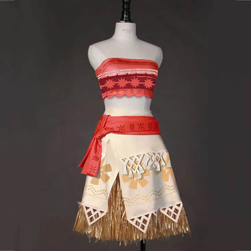 Girls Princess Costume Moana Vaiana Cosplay Outfit 5pcs For Women Girl