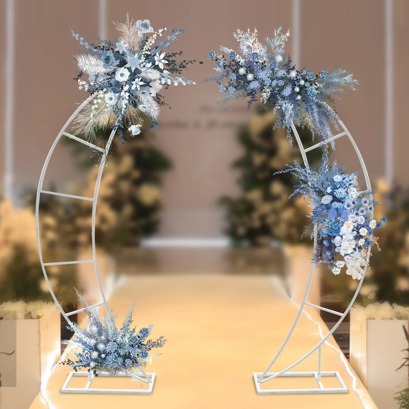 2PCS Crescent Moon Wedding Arch Frame Party Framework Stand Floral Rack New, White