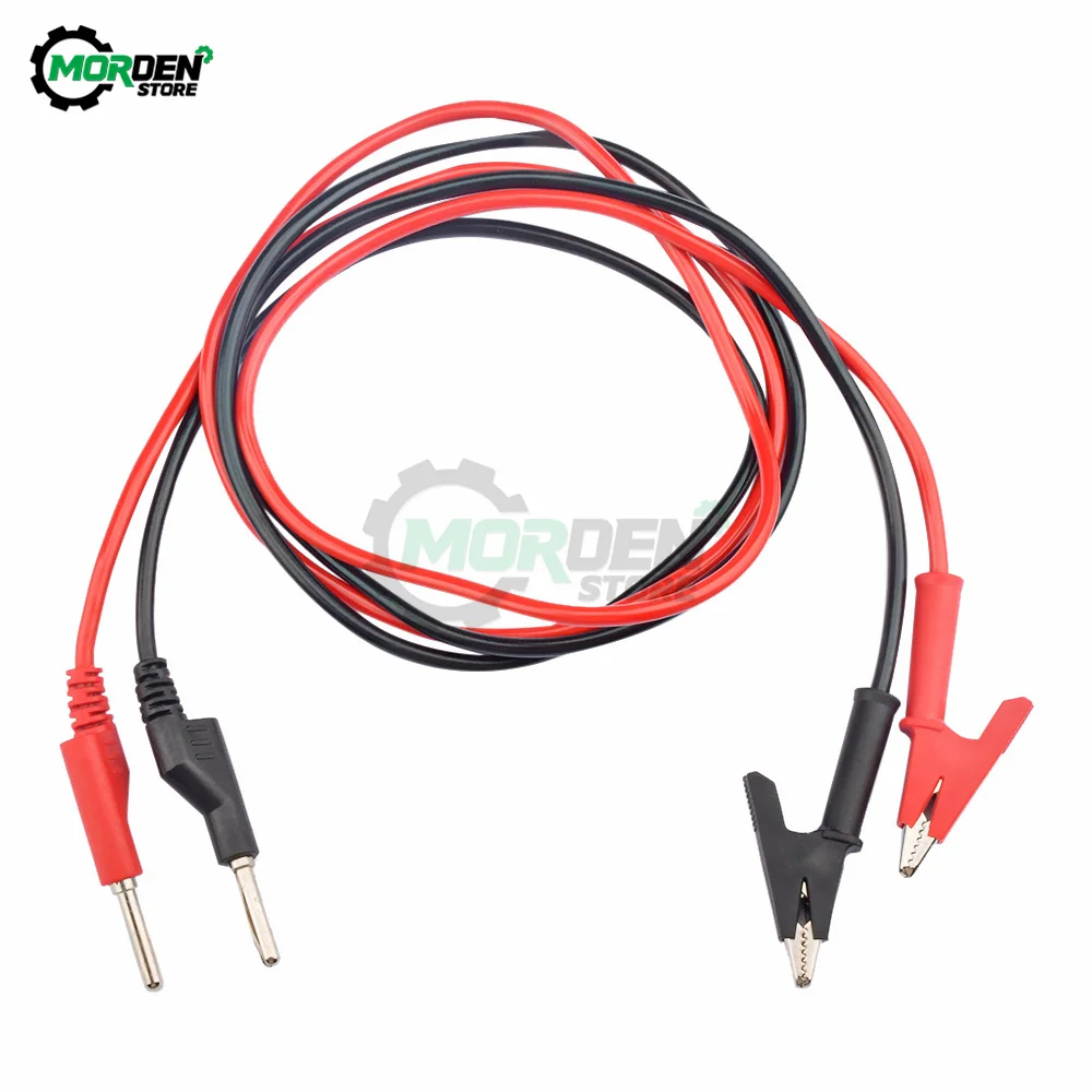 1M Double End Test Lead Wire Line Electrical Voltage 4mm Banana Plug Alligator Clip Crocodile 15A Multimeter DIY Test Wire
