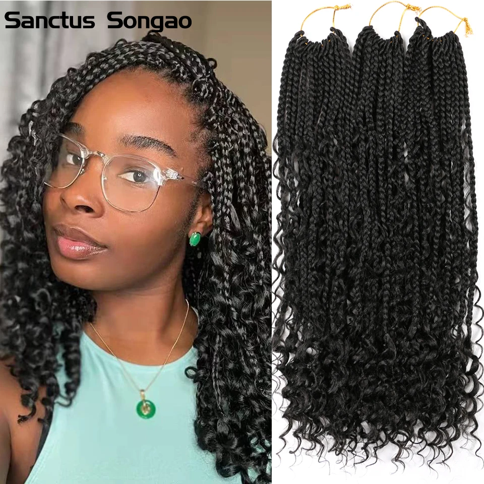 

Box Braids Crochet Hair Curly Ends 14 20 Inch Faux Locks Crochet Hair Extensions Dreadlocks Soft Locs Braiding Hair For Women