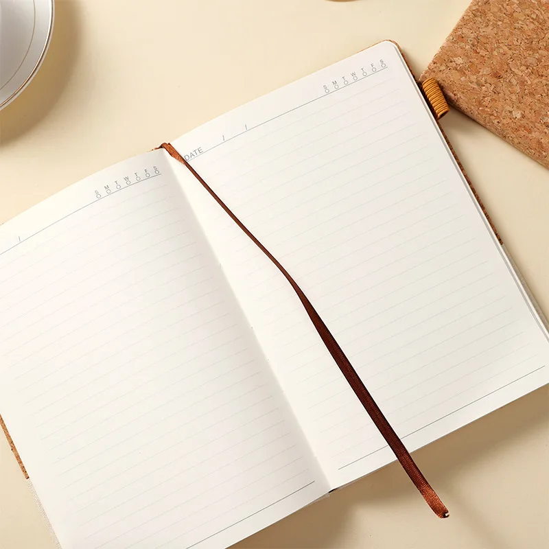 Eco-Friendly Recycled Cork and Straw Minimalist Notebook