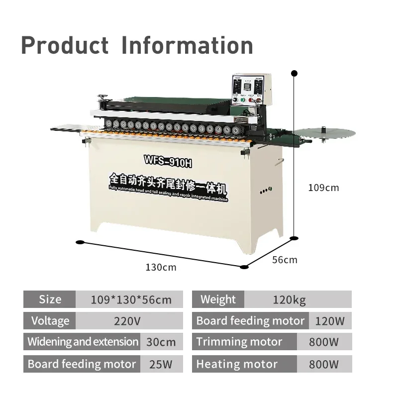 WFS-910 Fully Automatic Woodworking Edge Banding Machine Household Fully Automatic Trimming and Polishing Edge Banding Machine