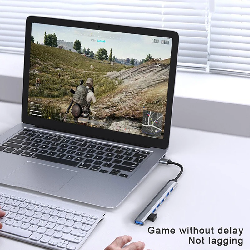 PC 컴퓨터 멀티 포트 USB 3.0 허브, USB 2.0 허브, USB C 타입 허브, 멀티 7 포트 분배기, 고속 5Gbps