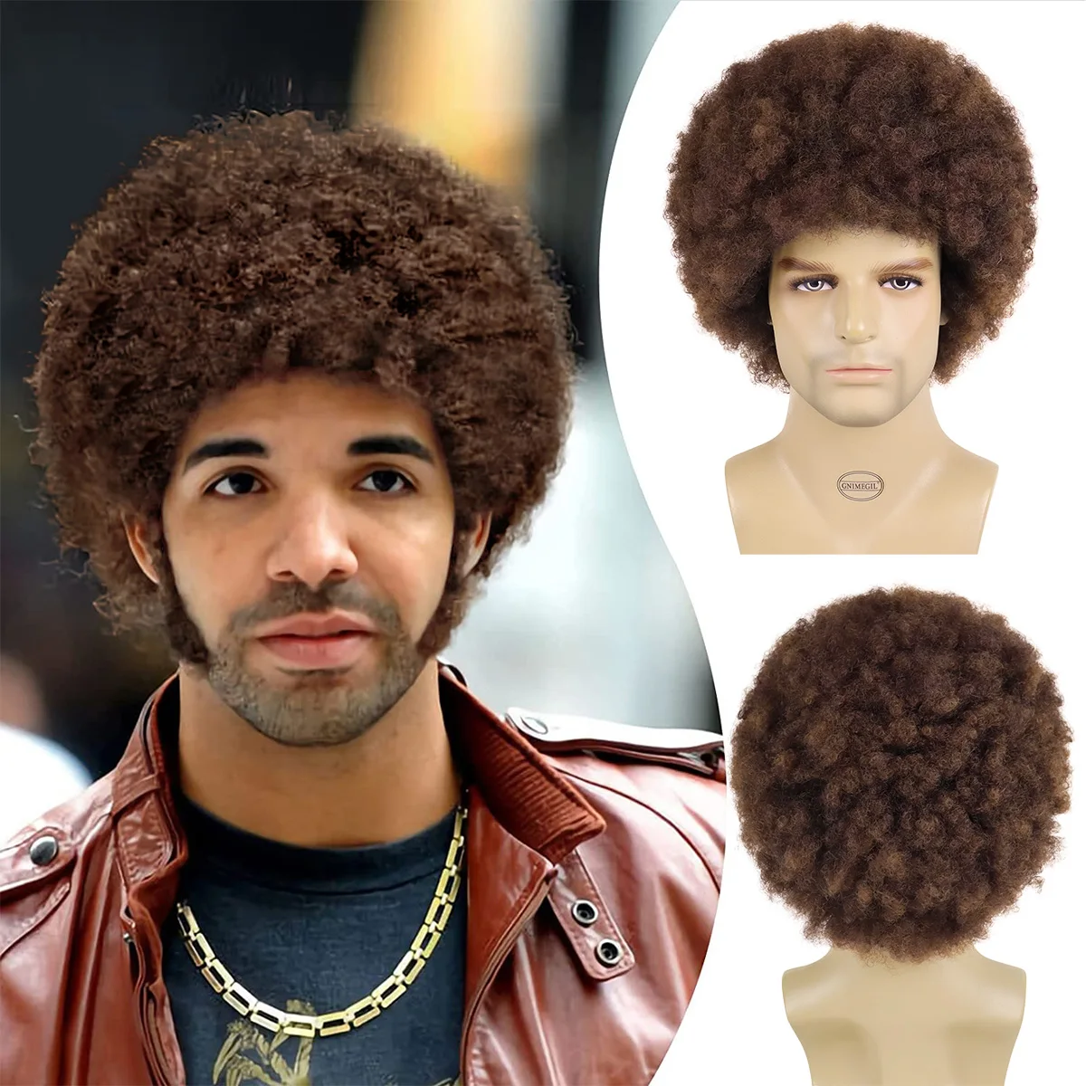 

Afro Wigs for Men Synthetic Hair Curly Wig Big Curls Halloween Costume Wigs Cosplay Ros S The Bob Wig Bombshell Hairstyles Short