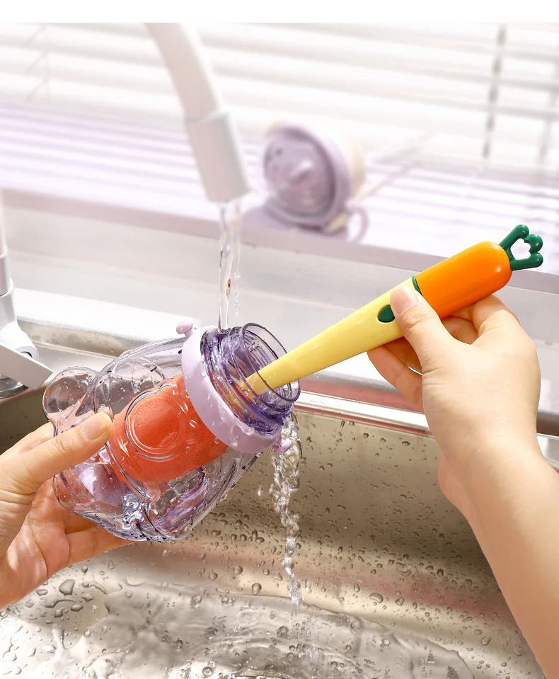 3 In 1 Multifunctional Cleaning Cup Brush Long Handle Insulation Cup Lid Brush Straw Brush Crevice Cleaning Brush, Used To Clean Baby Bottles, Water Cups, Glass, Teapots