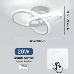 Modern Spiral Design LED Ceiling Light Fixture - 6500K White (White)