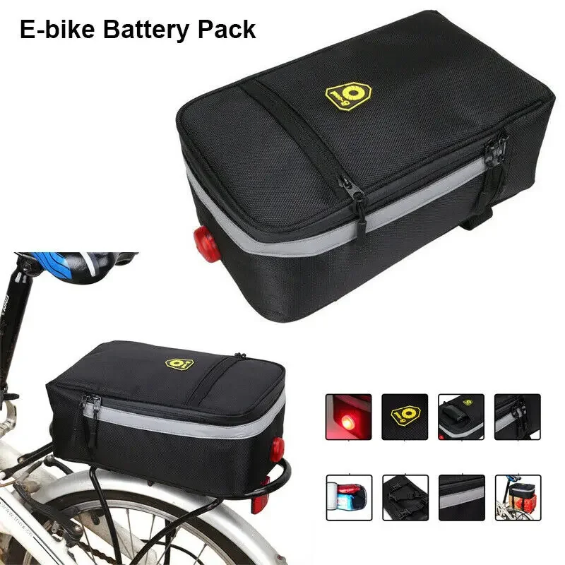 

Cycling Battery Rear Rack Frame Case Storage Bag Fits Electric Bicycle E-Bike