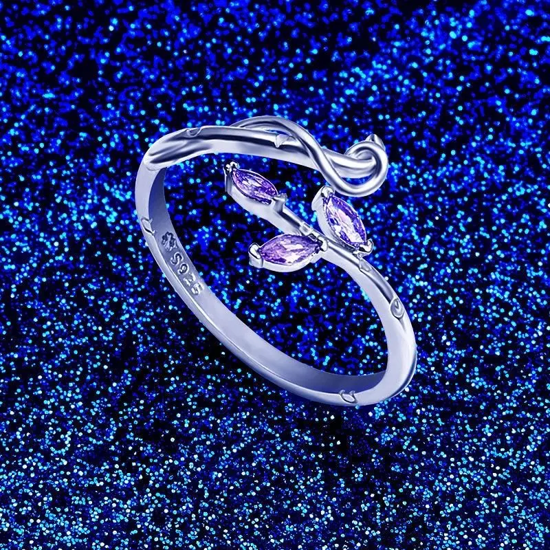 Soul Land Women Ring Xiao Zhan Ladies Rings Purple Rhinestone Fashion Jewellery Wedding Couples Party Silver Color Metal Anillos