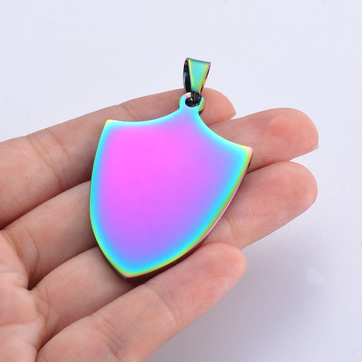 10Pcs Men Jewelry Stainless Steel Customized Dog Tags Pendant Name Engraved Shield Shape Necklace Jewelry Wholesale Dropship 3